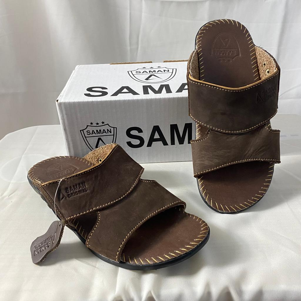 Sandal Kulit Pria Original SAMAN Kode slop