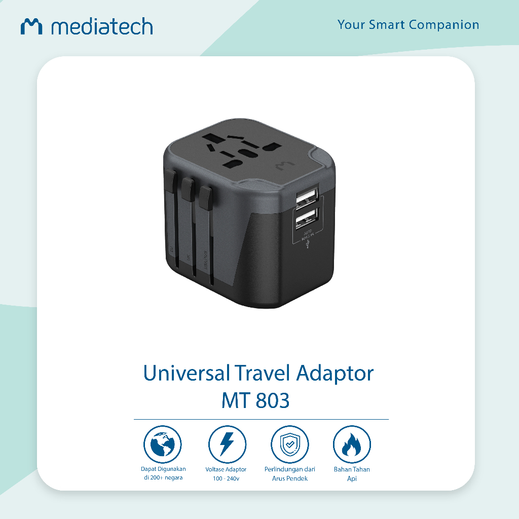 Mediatech  Universal Travel Charger &amp; Adapter MT 803 - 630003