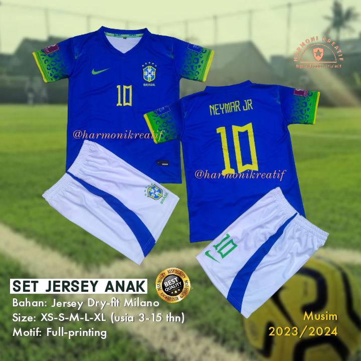 Jersey Anak / Jersey Brasil Piala Dunia / Jersey Neymar JR
