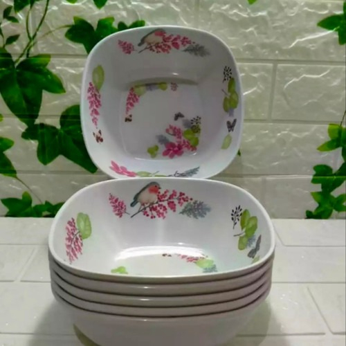 [AGR] MANGKUK MELAMIN MOTIF BUNGA PERLATAN MAKAN