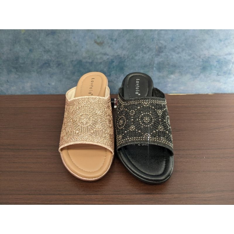 sandal wedges pesta bling laviola