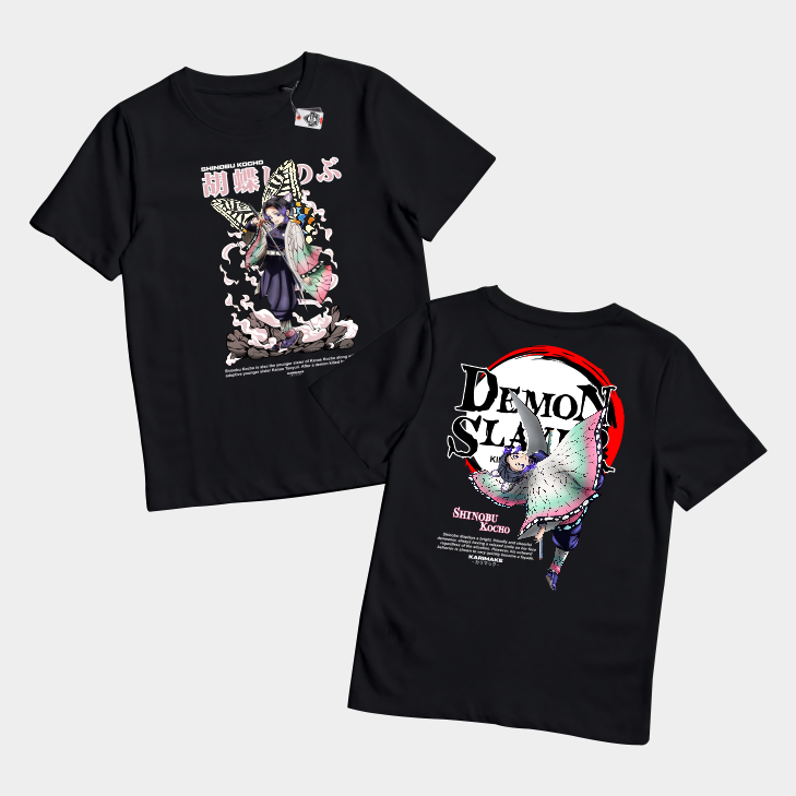 TRIANGLE Kaos Distro Anak Unisex Gambar Anime DEMON SLAYER SHINOBU KOCHO