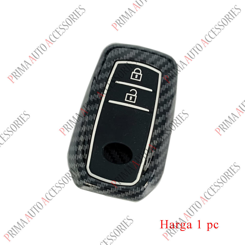 Casing Kunci Remote Mobil Toyota Carbon Fiber - Innova Type Q / Zenix Type G/V 2 Tombol