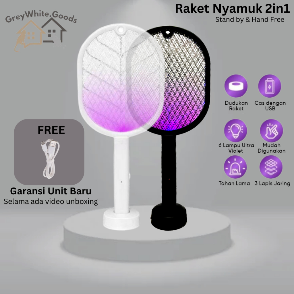 Raket Nyamuk Senter USB 2in1 2 Mode