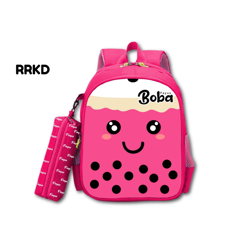 Tas Ransel Sekolah Anak Perempuan Laki Laki TK SD Anti Air Motif Karakter Boba Raarkids