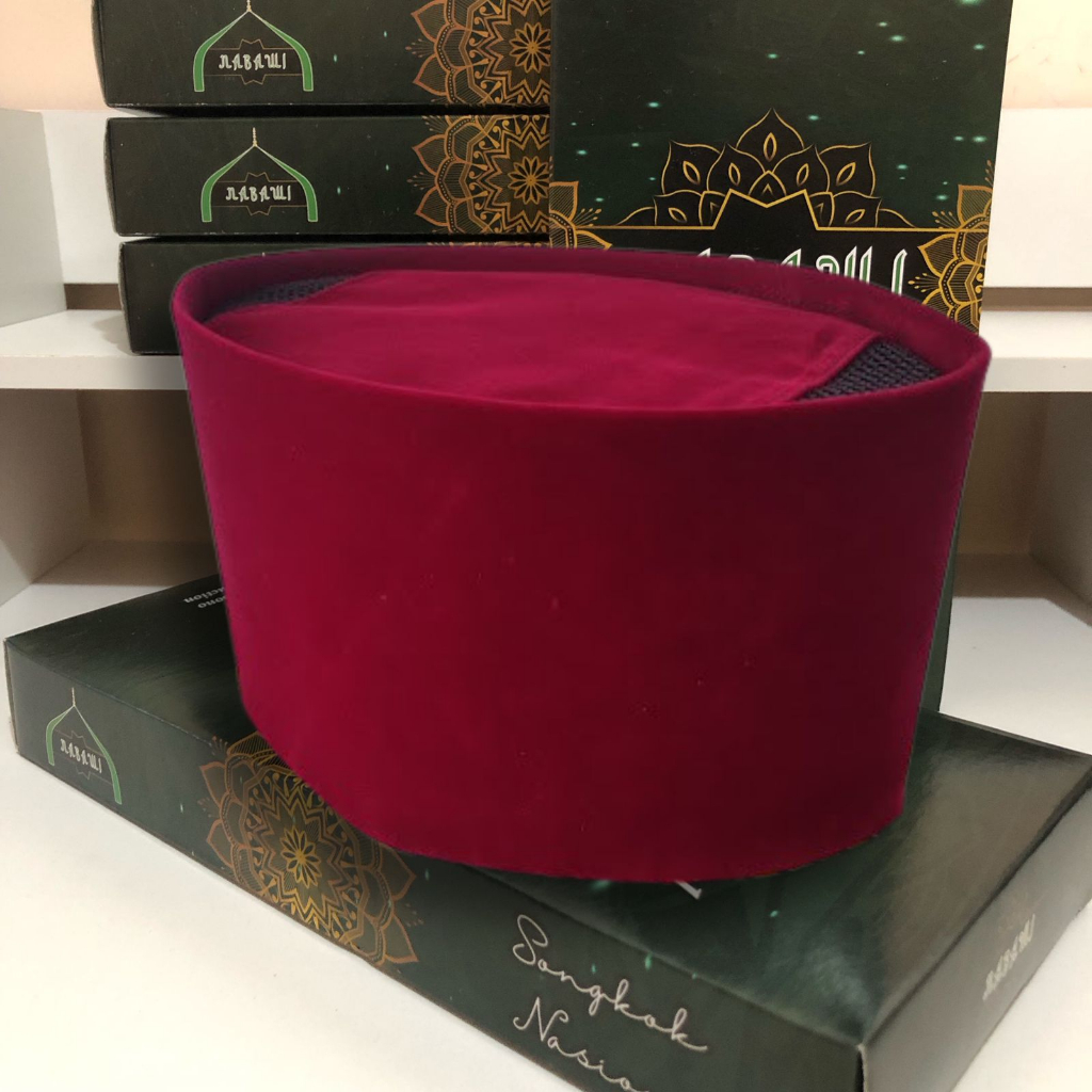 PECI MERAH MARUN TINGGI 12 CM | PECI WARNA MERAH | PECI BETAWI | SONGKOK MERAH MARUN | KOPIAH BETAWI