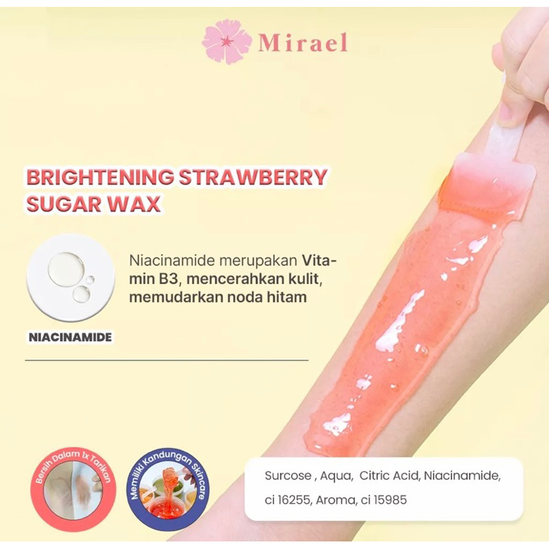 MIRAEL Brightening Strawberry Moisturizing Honey Sugar Waxing Kit