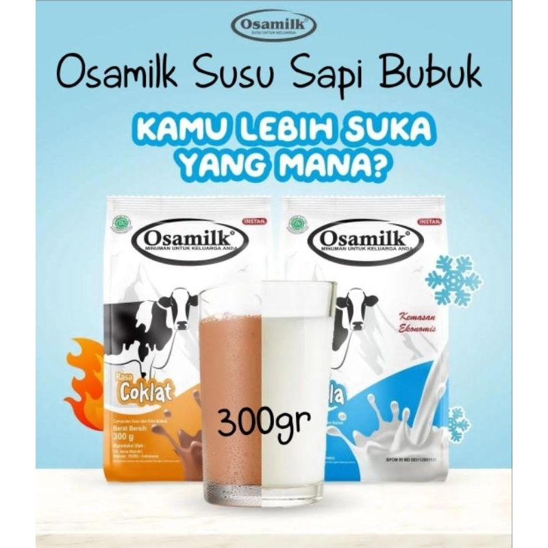 

Osamilk Susu Sapi Bubuk Penggemuk Badan Sehat Bergizi Berkalsium Halal 300gr