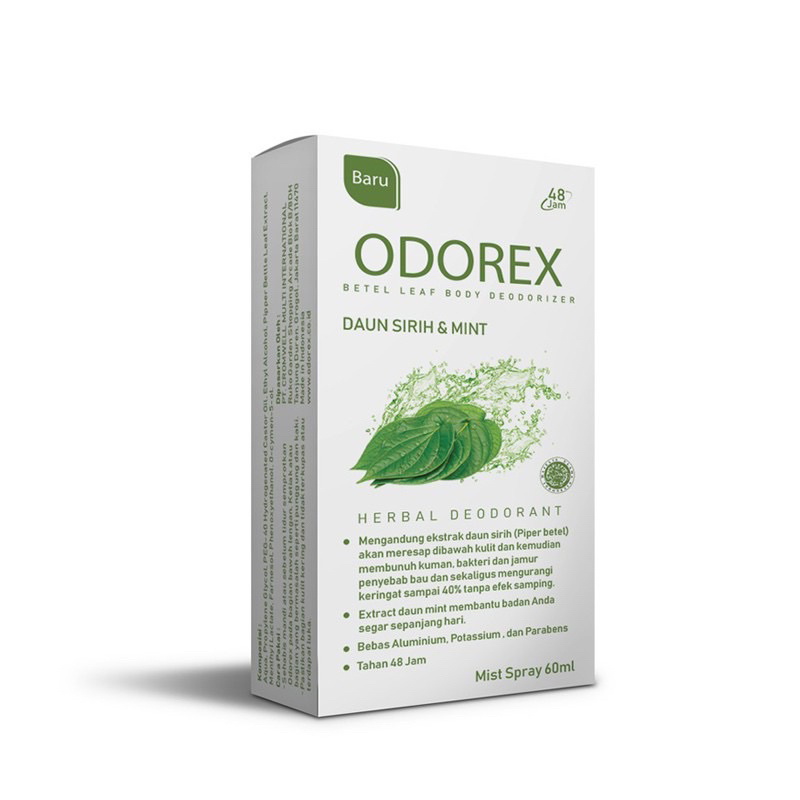 Odorex Herbal Deodorant Spray 60 mL / Mengatasi Keringat dan Bau Badan