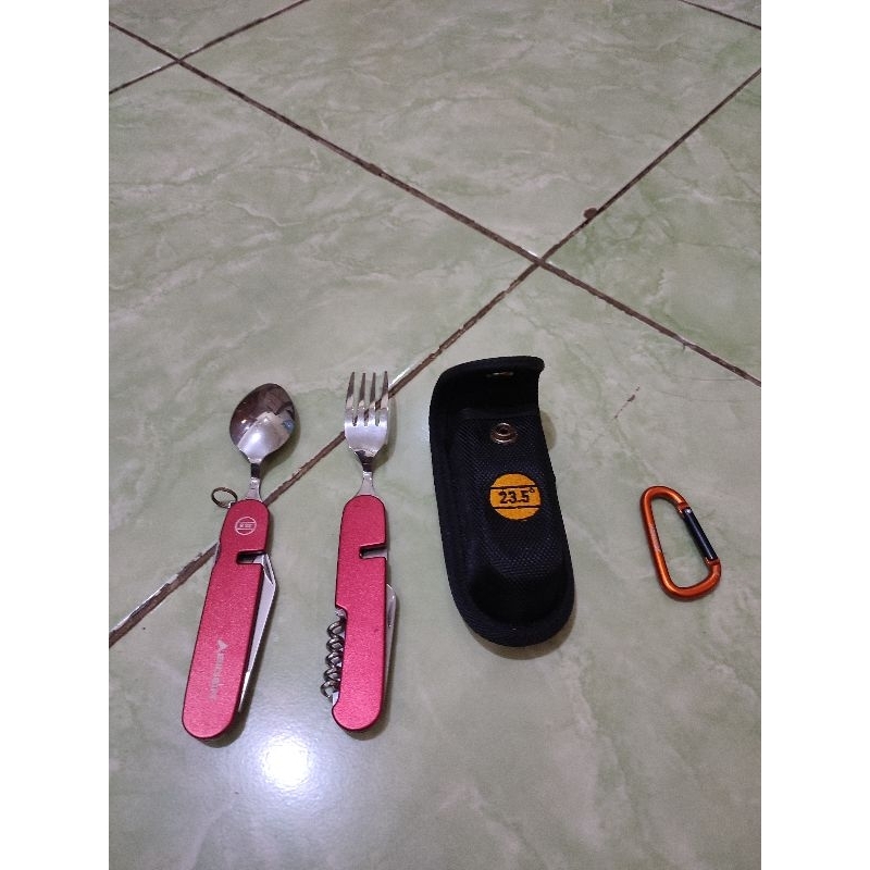 Sendok Garpu Pisau & Carabiner Eiger