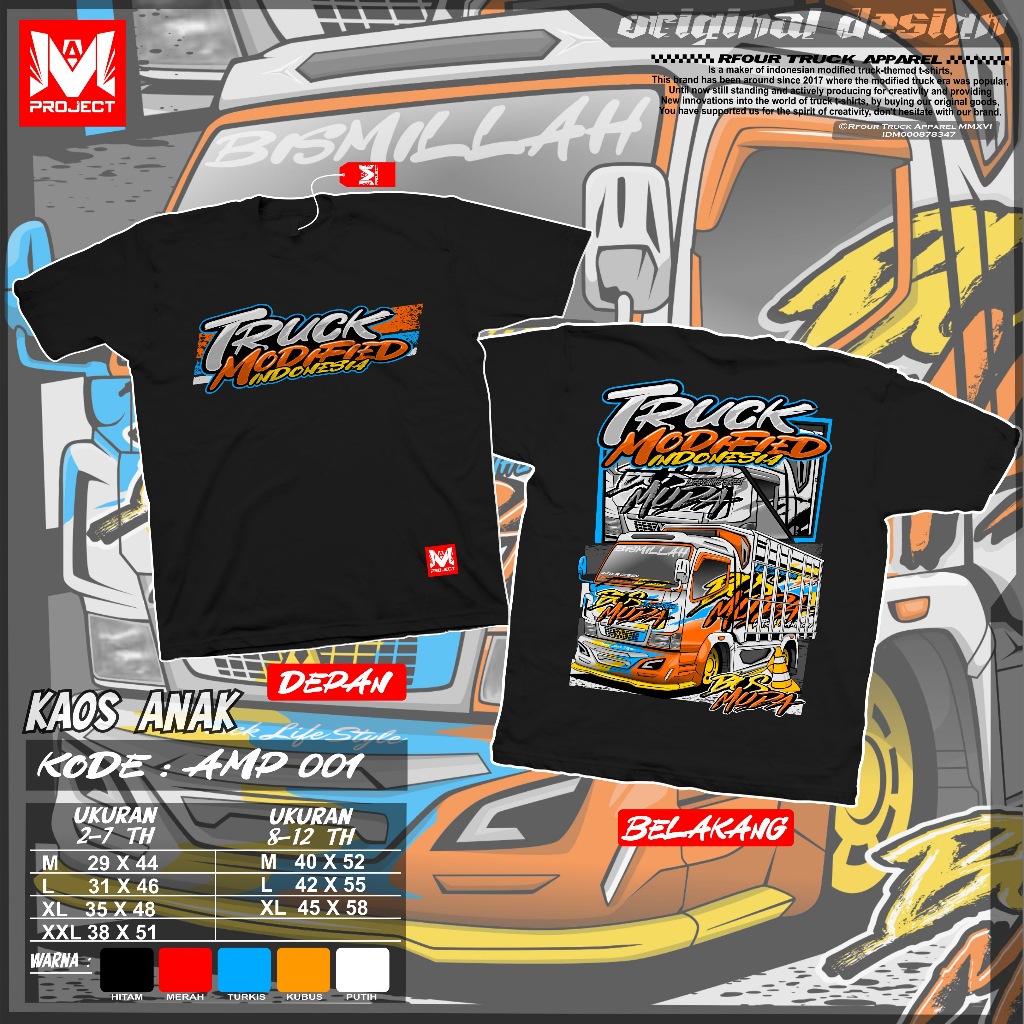 KAOS TRUCK BOS MUDA ANAK 2-12 TAHUN KAOS TRUCK ANAK TANGGUNG KAOS TRUCK MANIA KAOS TRUCK MODIF