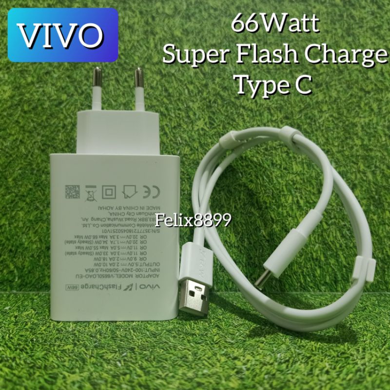 Charger Casan Vivo V25 V27 V27e T1 Pro 5G Original 66W 66 Watt  Super Flash Charge USB Type C