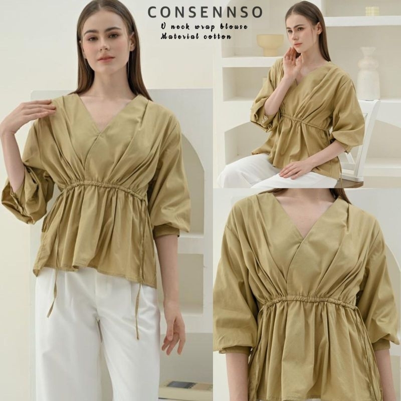 CONSENNSO wrap blouse