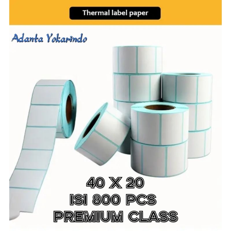 

DIRECT THERMAL LABEL 40X20 MM KERTAS STIKER LABEL BARCODE THERMAL 1 LINE ISI 800 PCS
