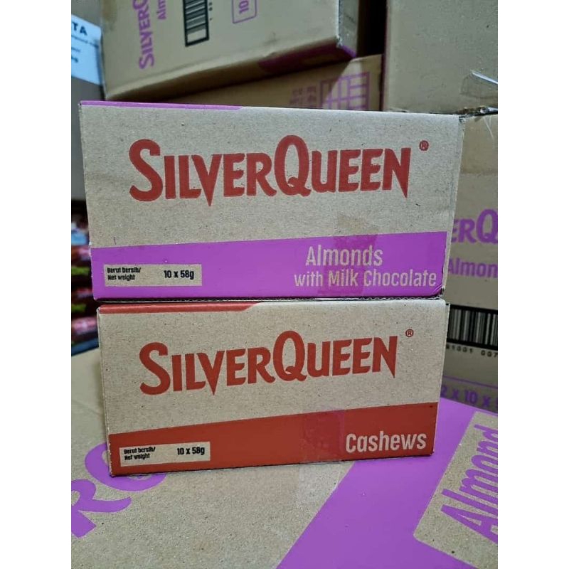 

promo silverqueen almond dan mede 55gr*10pcs