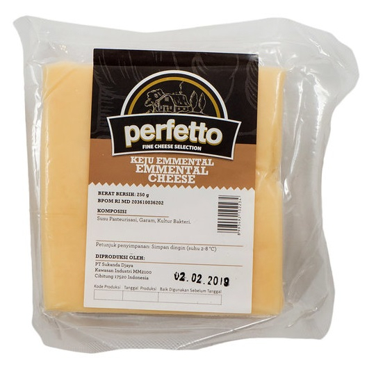 Perfetto Emmental Cheese 250 Gr / Keju Emmental