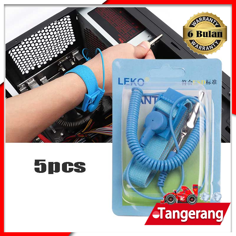 5pcs/set Gelang Anti Static Statis Wrist Strap Antistatic ESD Anti-Static Antistatic Wrist Band