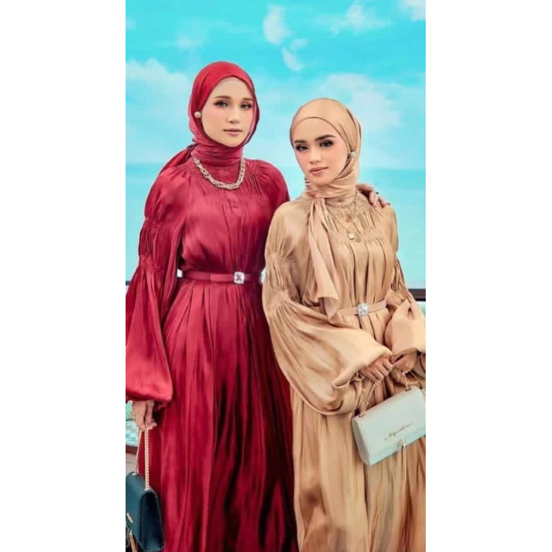 Dress Shimer Bangkok Dress Guci Lengan Balon Dress Turki Dress Malaysia