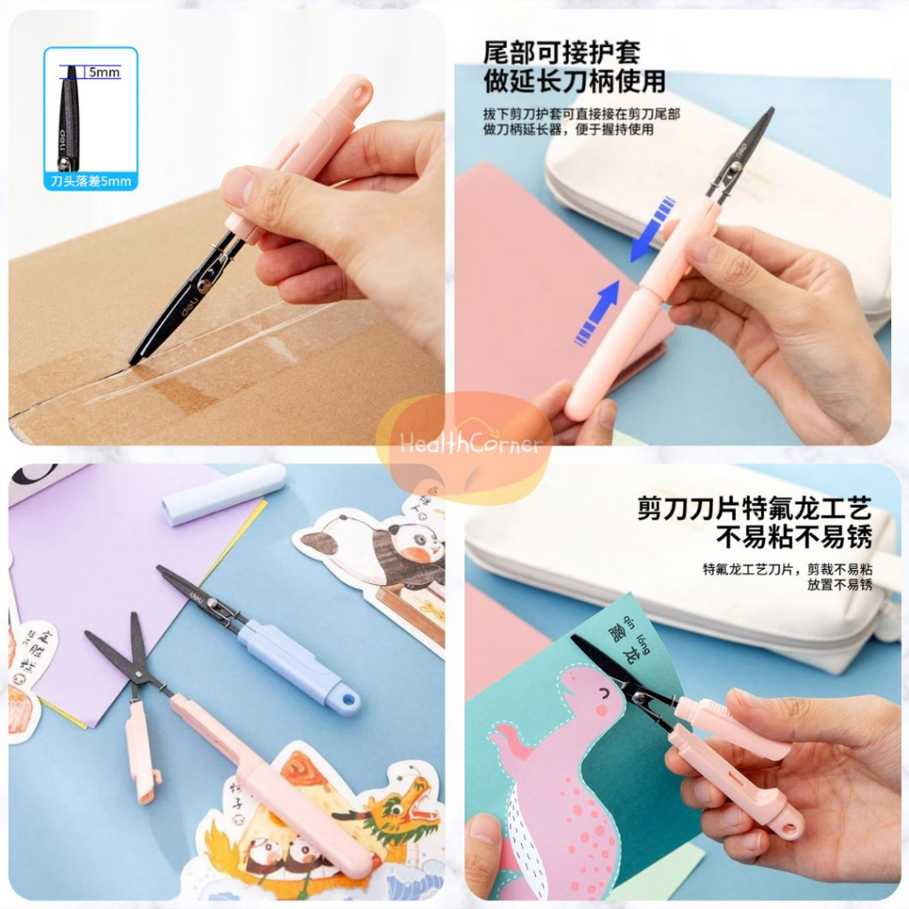 Deli Portable Scissors Gunting Portabel - Gunting Travel Mini