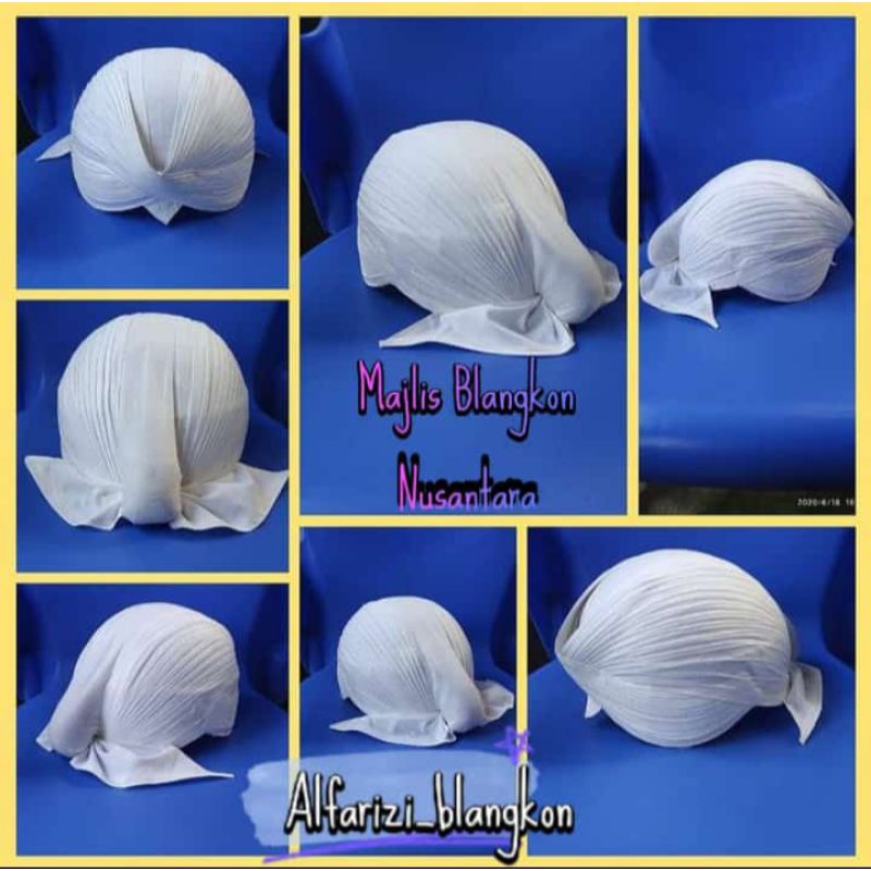 BLANGKON LIPAT SUNAN KALIJAGA PUTIH POLOS (ALUSAN)