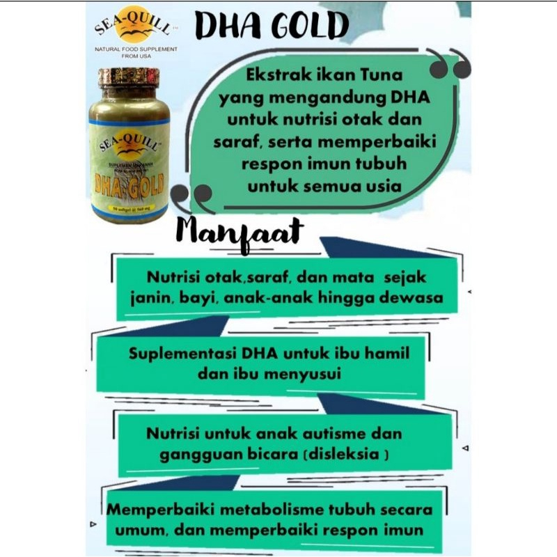 [BPOM] Sea-Quill DHA Gold 200mg Isi 30 Tablet / Sea Quill DHA Gold / Seaquill / Vitamin Otak / MY MOM