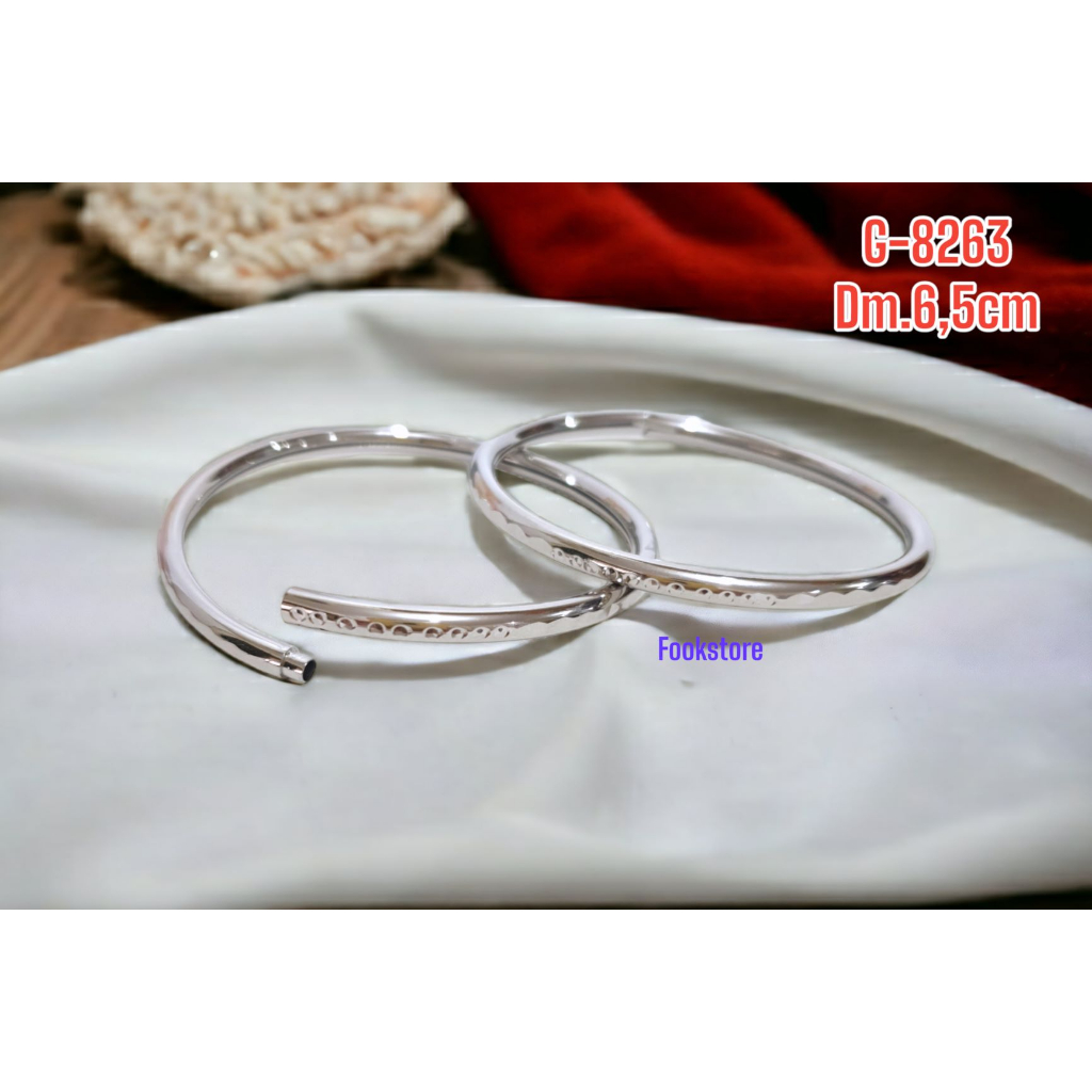 GELANG DEWASA MODEL KERONCONG SILVER ISI 2 PCS/G-8263