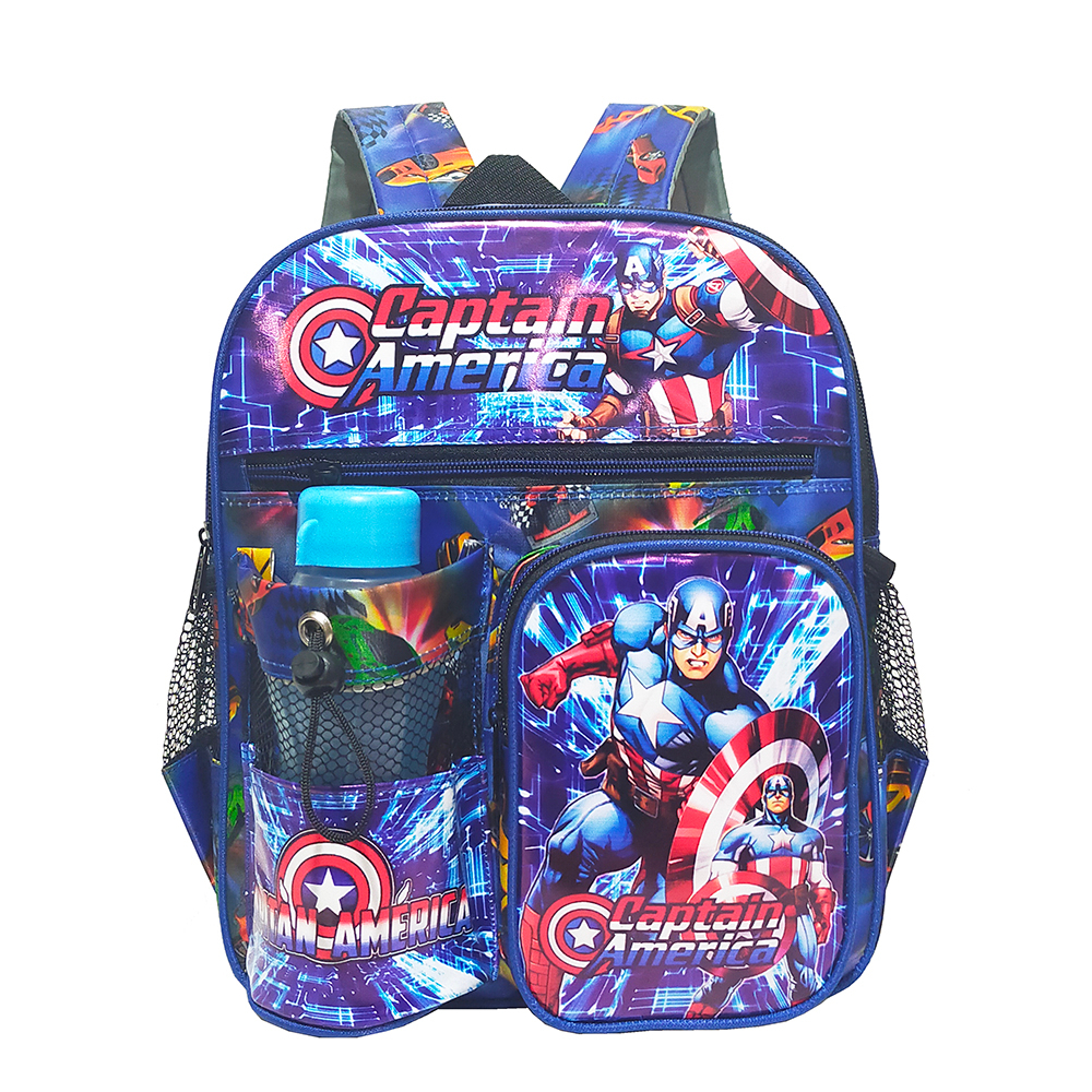 Tas Ransel anak Sekolah PAUD/TK karakter CAPTAIN AMERICA free botol // Tas ransel CAPTAIN AMERICA