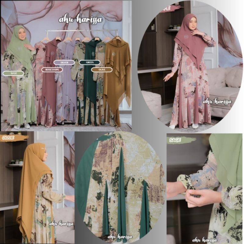 Amira Set Hijab Original Aku Karissa Terbaru 2023 Gamis Set Syari Cerruty Amira Original Aku Karissa