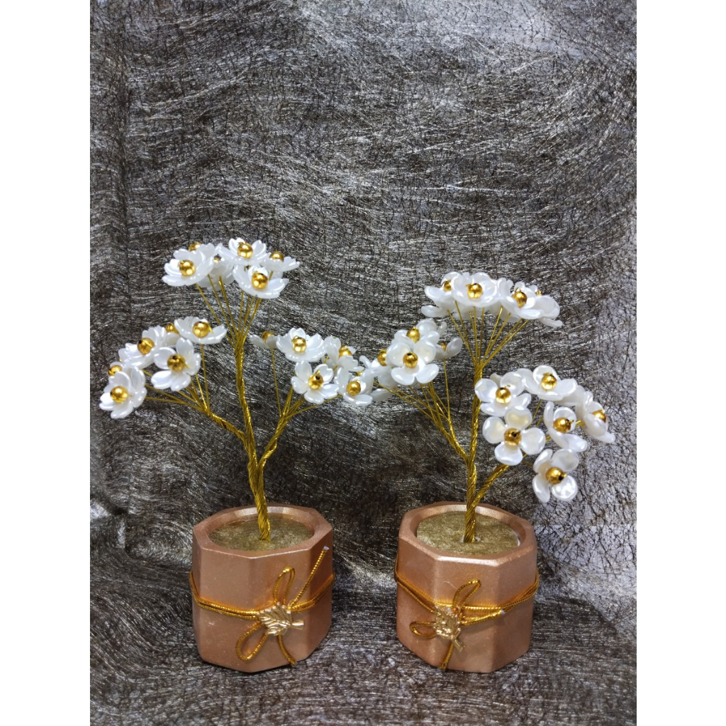 Pearls Lilys Pot GOLD- Pajangan imitasi dekorasi cantik