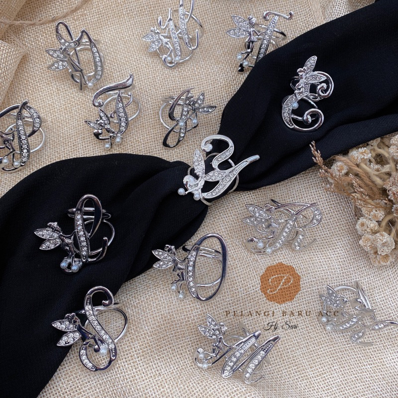 RING JILBAB HURUF SILVER MATA | RING JILBAB PREMIUM