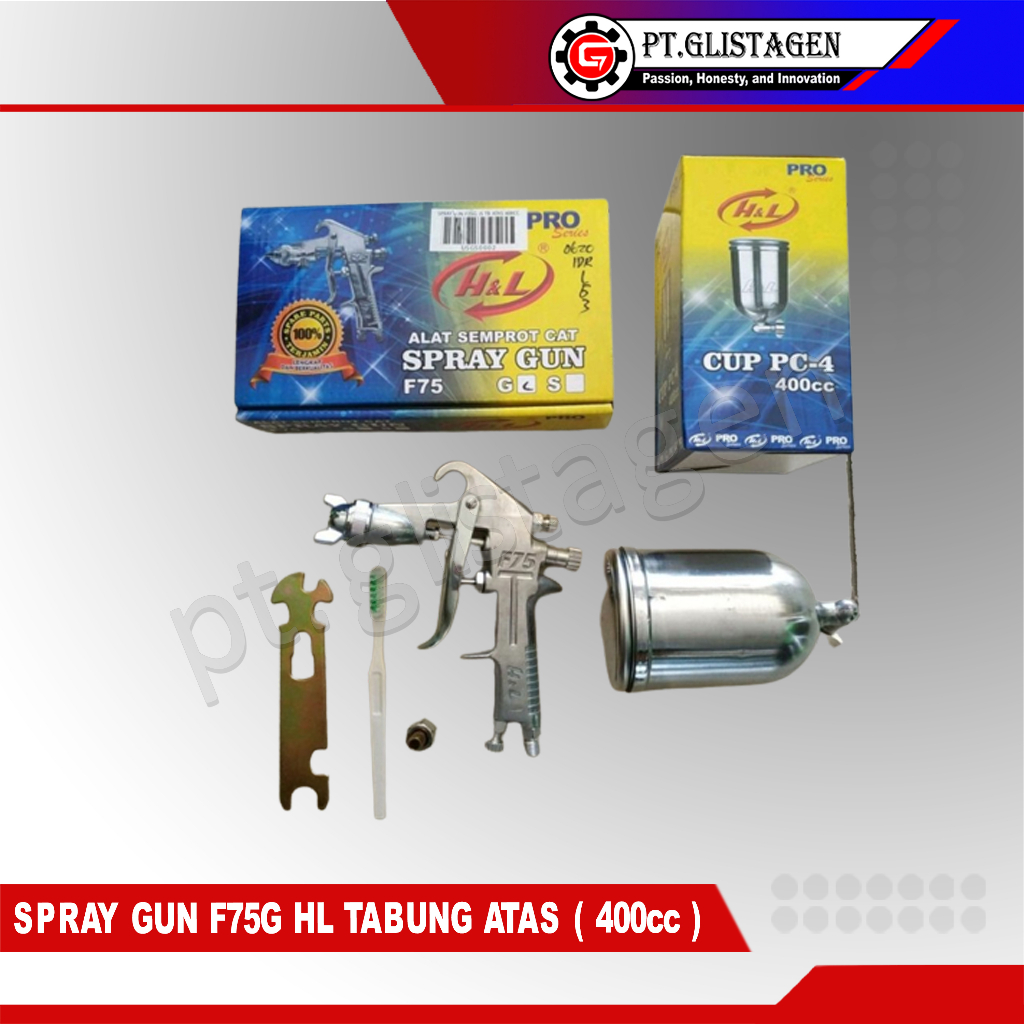 Spray Gun Spraygun H&amp;L F75G F75 ( Tabung Atas ) 400cc