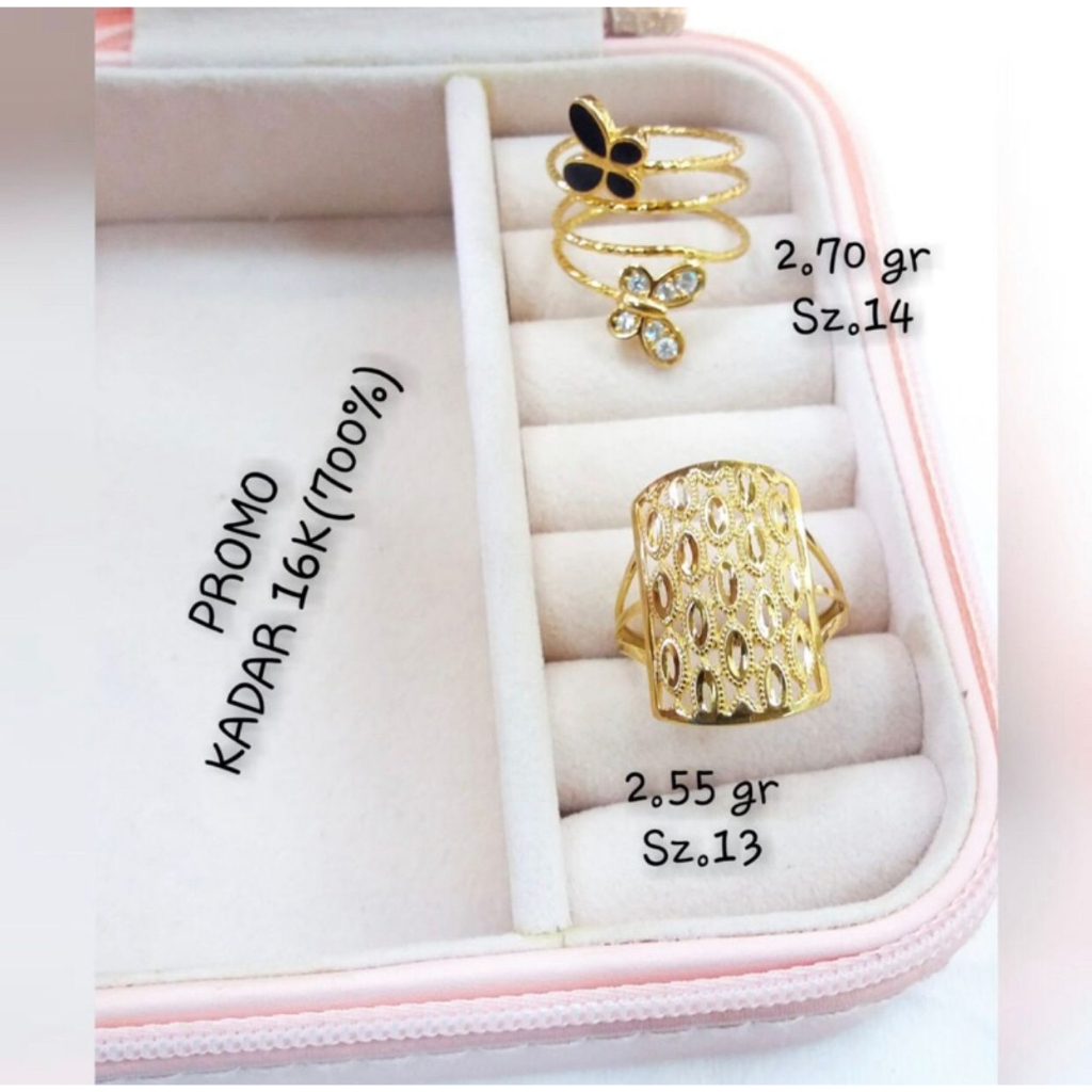 Cincin wanita dewasa kadar 700 16k motif kupu