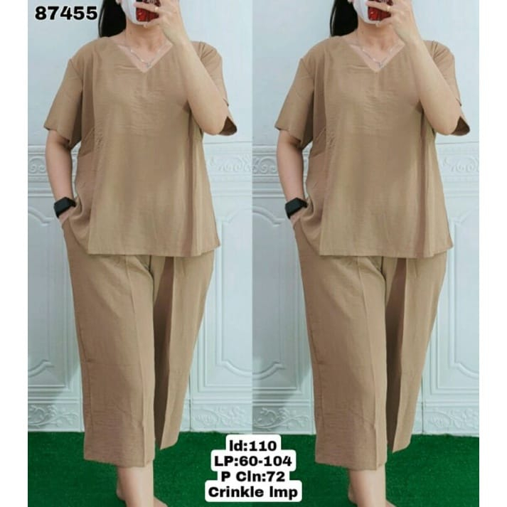 Baju Wanita Stelan 87455 crinkle