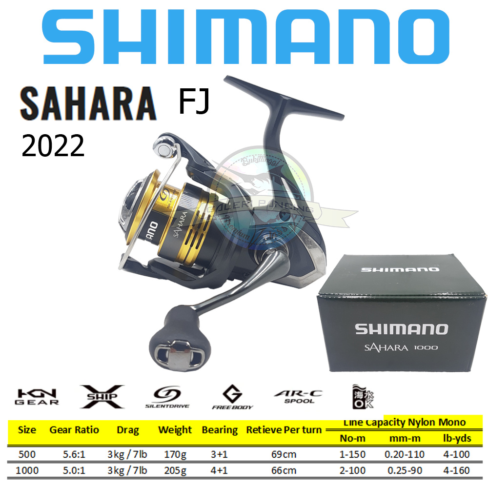 Reel Pancing Shimano Sahara 500 1000 FJ 2022 Rilis Power Handle