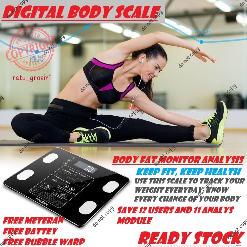 Timbangan Badan Digital Body Fat Monitor Body Fat Analisis  Accutare