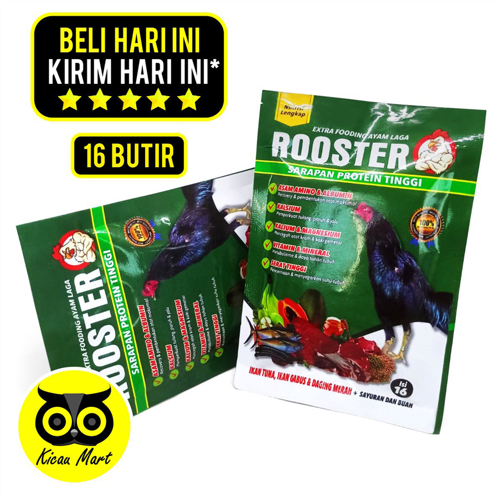 Suplemen Pakan Ayam Laga Aduan Petarung Jantan Bangkok Rooster Extra Fooding Isi 16 Butir Nutrisi Lengkap Sarapan Tinggi Protein Jaga Stamina Kuat Siap Laga Tarung