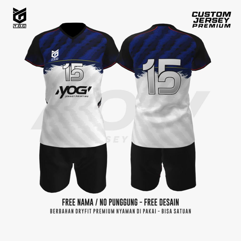 JERSEY SATUAN NAVY WHITE SEAWAVES - READY STOCK [ BISA SABLON NAMA / NOMOR / SPONSOR | ATASAN BAJU V