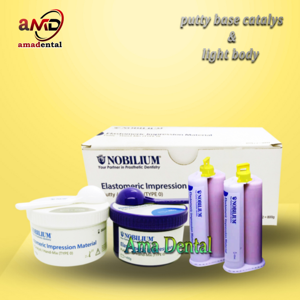 Dental putty double impression nobilium base catalyst light body set