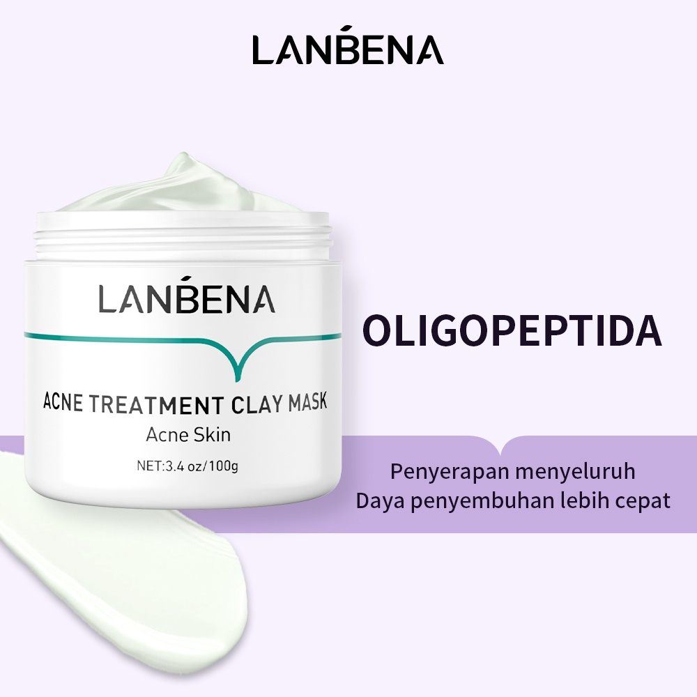 ✨ AKU MURAH ✨ LANBENA Acne Clay Mask Cream 100 GR