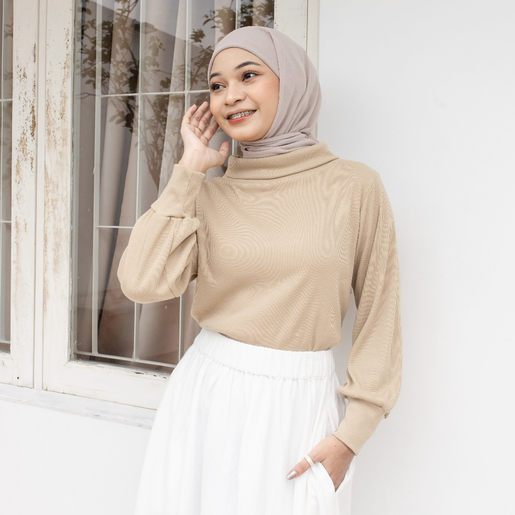 SARA Top | Atasan panjang polos bahan Rib [YEPPUOUTFIT]