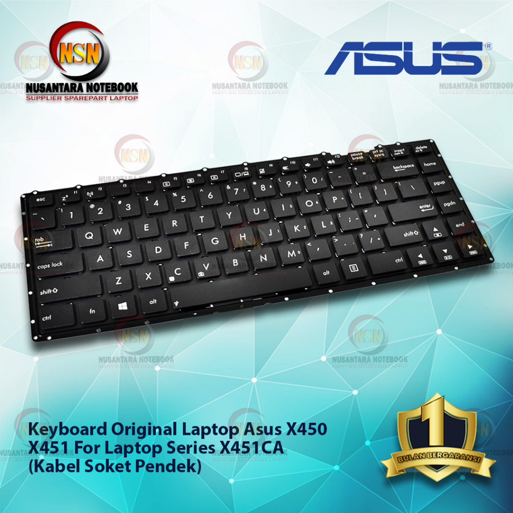 Keyboard Original Laptop Asus X450 X451 For Series X451CA Kabel Pendek