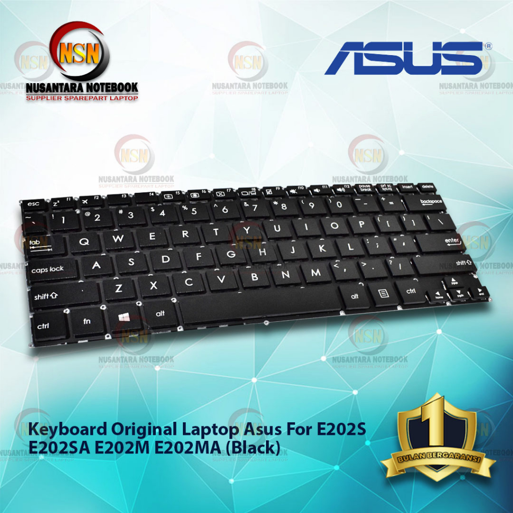 Keyboard Original Laptop Asus E202S E202SA E202M E202MA - Hitam Black