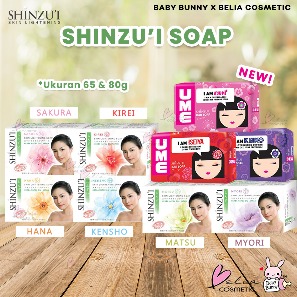 ❤ BELIA ❤ Shinzui Skin Lightening Bar Soap 65gr, 80gr | Sabun Mandi Batang Shinzu'i | BABY BUNNY