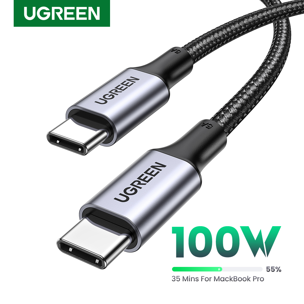 UGREEN Kabel C to C 5A 100W Braided Nylon aluminium Super Fast Charging