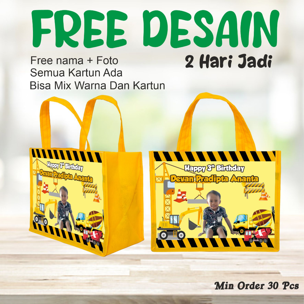 

TAS BERKARAKTER ALAT BERAT/SOVENIR ULANG TAHUN NGGAK RIBET DAN HEMAT/KADO ULTAH ANAK