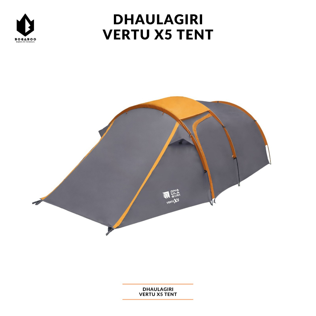 ( COD ) Tenda Camping Dhaulagiri Vertu X 5 TENT Kap 4-5 Person Double Layer Hiking Outdoor Tent