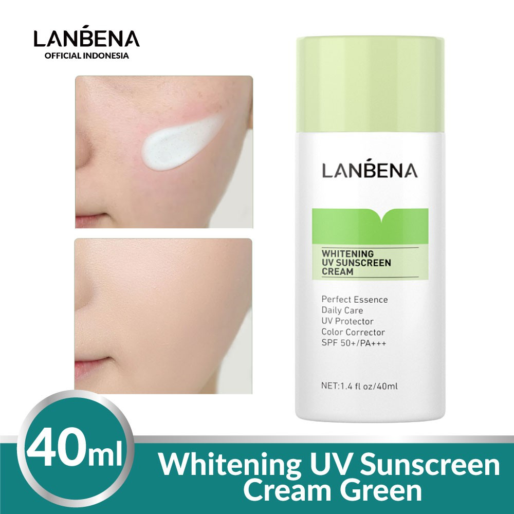 ✨ AKU MURAH ✨ LANBENA Whitening UV SUNSCREEN CREAM GREEN SPF50+