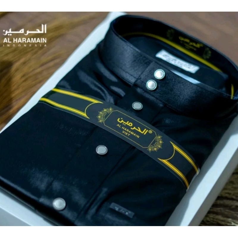 jubah pria hitam al-haramain/ gamis pria hitam