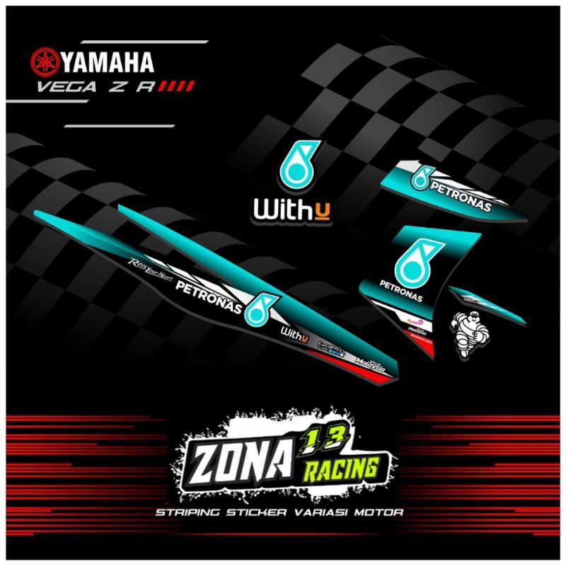 STICKER STRIPING VARIASI MOTOR YAMAHA VEGA ZR / VEGA RR LIVERY PETRONAS