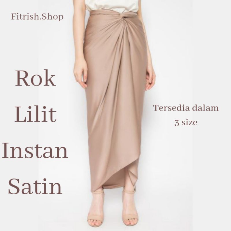 ROK LILIT INSTAN SATIN | ROK LILIT POLOS | ROK LILIT SATIN | SATIN WRAP SKIRT